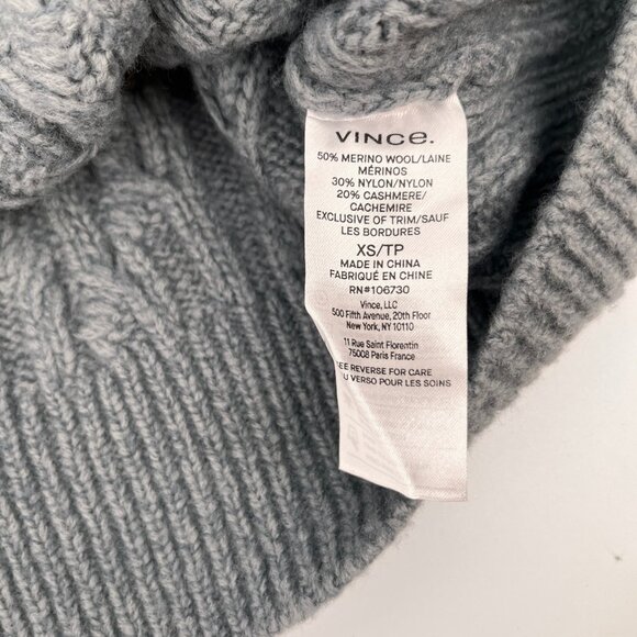 Vince Interlocking Cable Knit Cardigan Size XS Merino Wool Cashmere Sweater - Picture 12 of 14